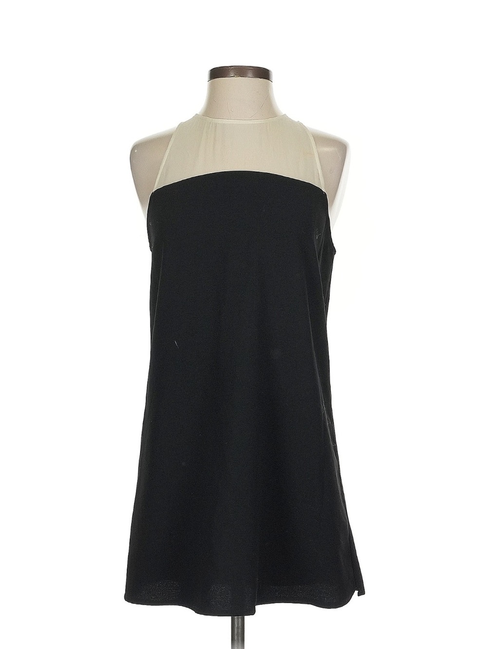 Sleeveless Black and Cream Shift Dress